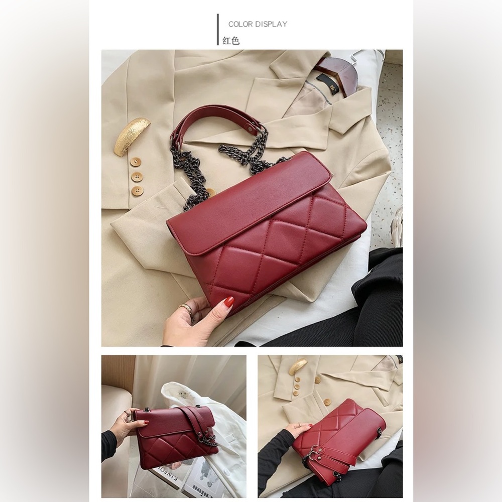 Single Shoulder Bag For Women, Burgundy Bag